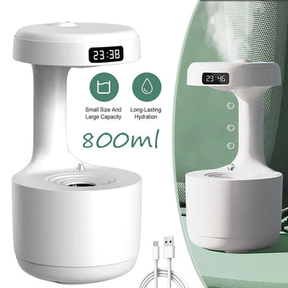 "800mL Cool Mist Anti-Gravity Water Droplet Humidifier - Air Humidifier for Home and Office"