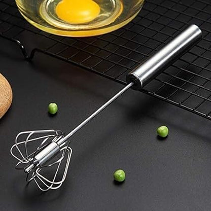 "Semi-Automatic Egg Beater: Hand Pressure Manual Mixer for Kitchen Cream and Batter"