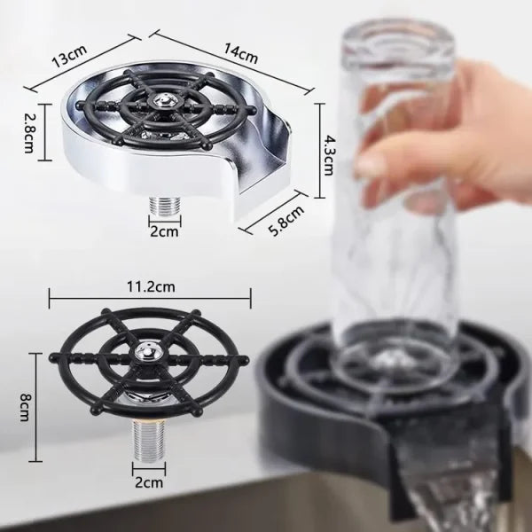 "High-Pressure Faucet Glass Rinser: Automatic Cup Washer for Bar and Kitchen"