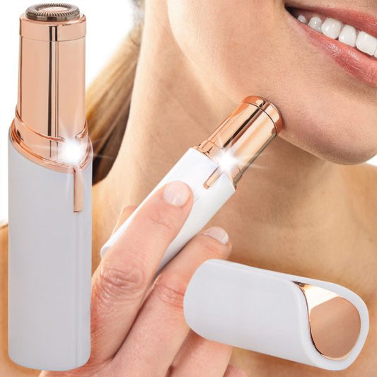 Cordless Mini Facial Epilator: Gentle Electric Hair Removal for Women in Lipstick Design (Rechargeable)