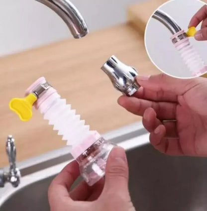 "Kitchen Faucet Splash Fan: Rotating Water-Saving Filter with Extended Nozzle"