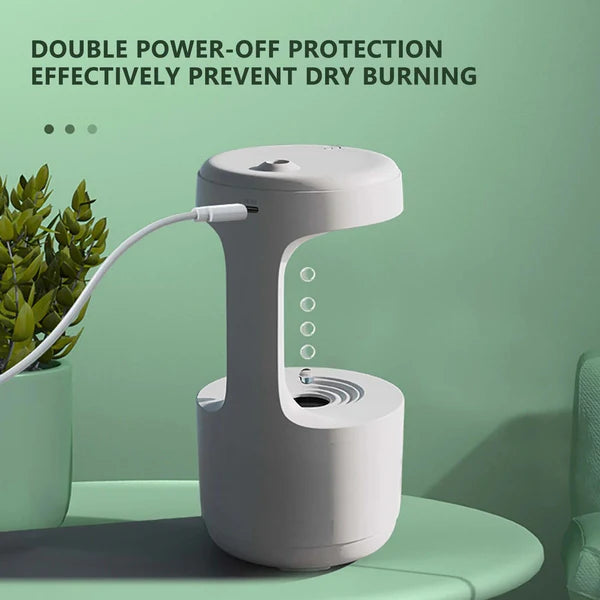 "800mL Cool Mist Anti-Gravity Water Droplet Humidifier - Air Humidifier for Home and Office"