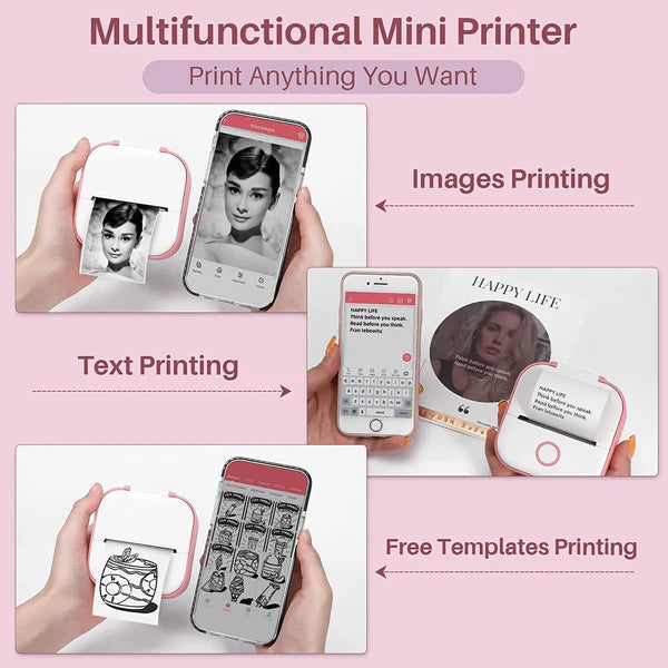 "Phomemo T02 Portable Pocket Mini Thermal Printer: Inkless Photo Printing, Bluetooth Connectivity for Home Use"