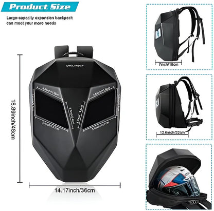 "LED Knight Motorcycle Riding Backpack: Illuminate Your Ride in Style"
